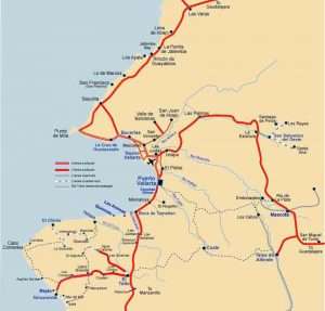 Map of Banderas Bay and San Sebastian de Oeste