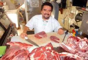 Butcher in Market, Puerto Vallarta.