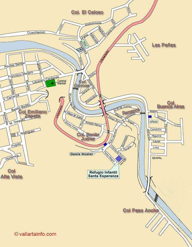 Map of the Rio Cuale Colonias.
