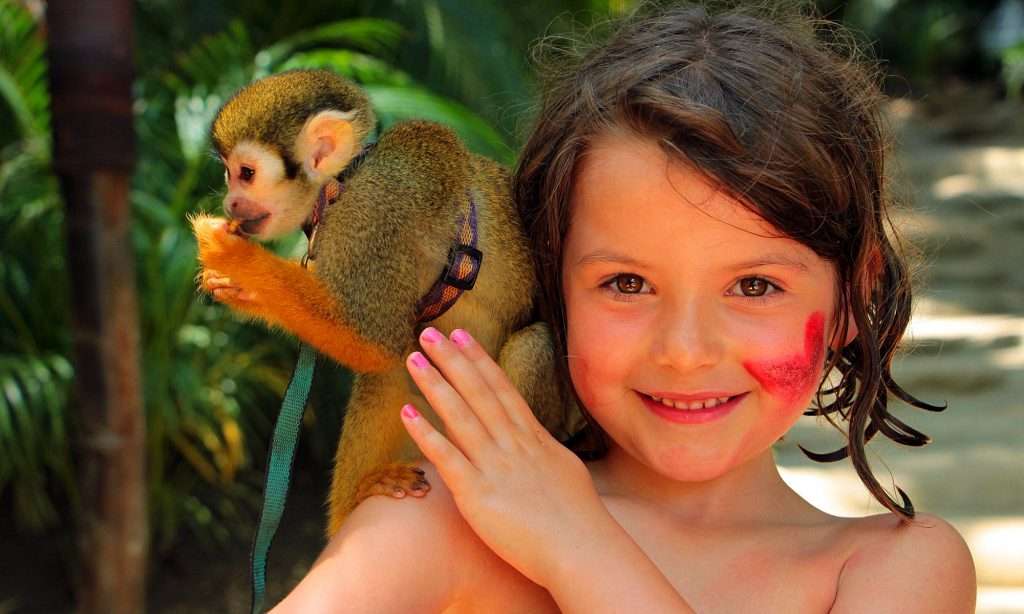 Girl with Monkey at La Caletas, Puerto Vallarta.