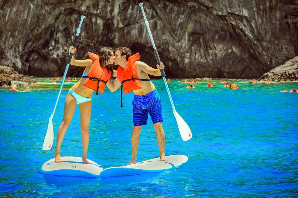 Standup Paddle Kiss at Las Marietas, Puerto Vallarta.