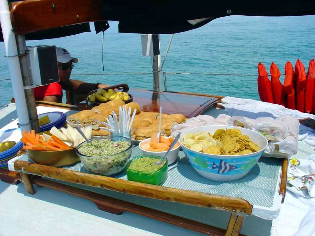 Lunch onboard Yelapa sailboat.