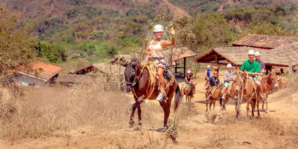 Outdoor Adventure mule ride in Vallarta, Mexico.