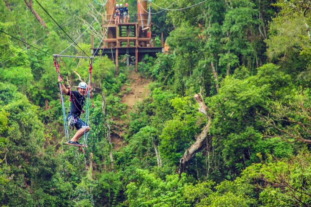 Outdoor adventure zip line in Vallarta, Mexico.
