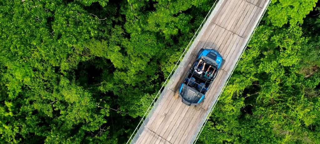 Top view RZR on Bridge at River Canopy.