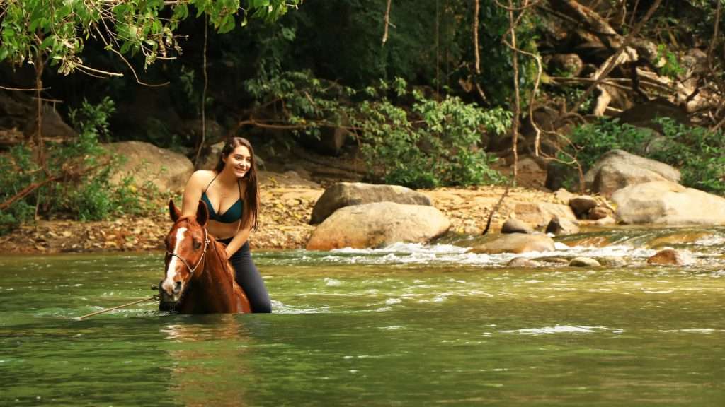 River crossing on horseback, Vallarta.