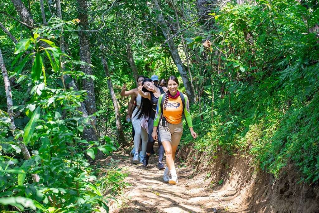 A group of hikers at River canopy Vallarta